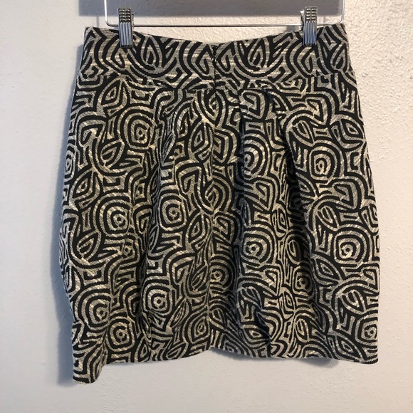 Eva Franco black white ruffled bubble skirt size 0 - Picture 4 of 8